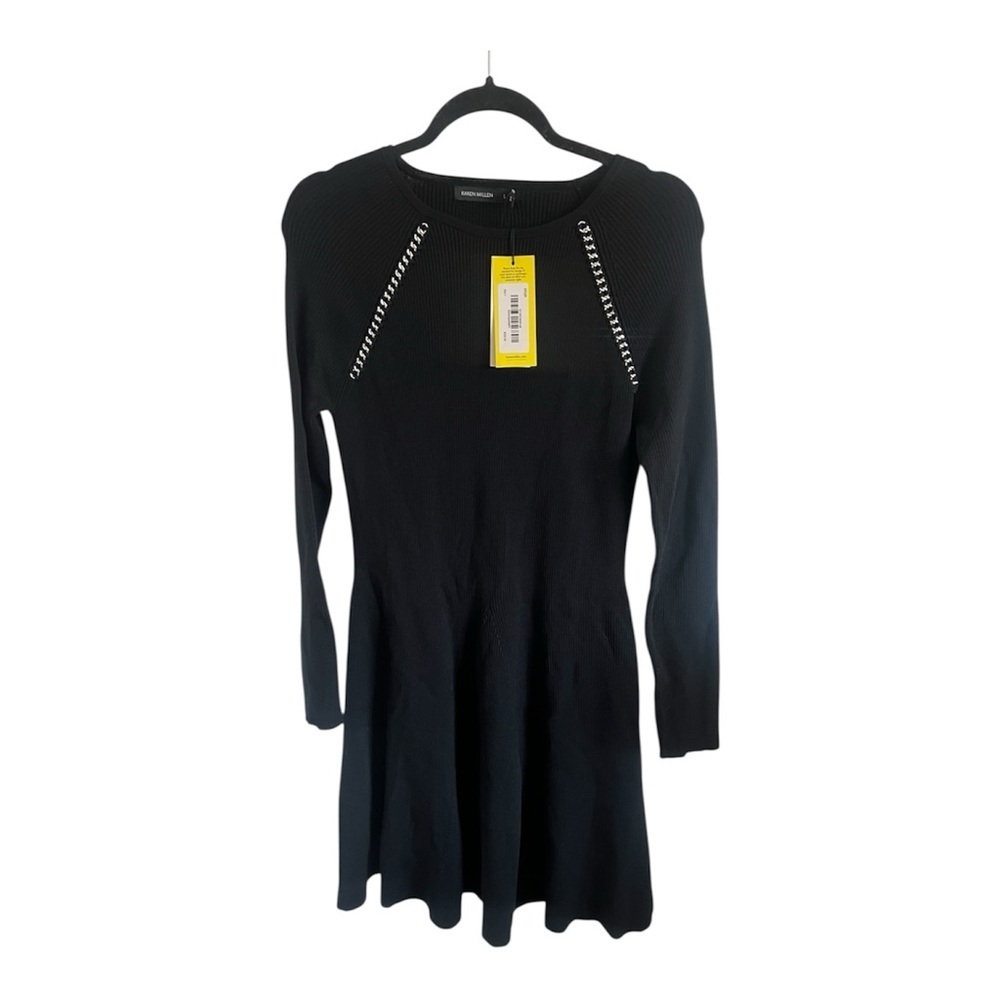 NWT Karen Millen Ribbed Sweater Fit and Flare Dress, size large